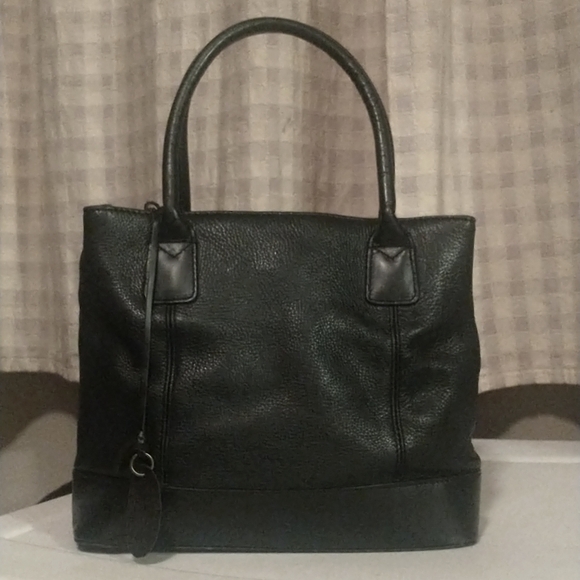 Wilsons Leather Vintage Mini Tote w/Rolled Duel Handles Moto Handbag Black Purse - Picture 1 of 17
